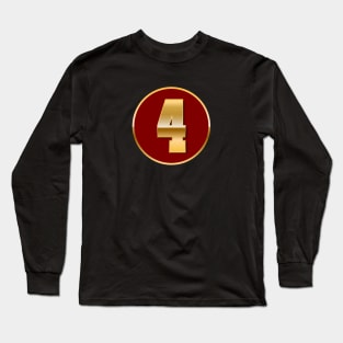 Gold Number 4 Long Sleeve T-Shirt